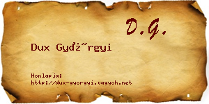 Dux Györgyi névjegykártya