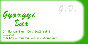 gyorgyi dux business card